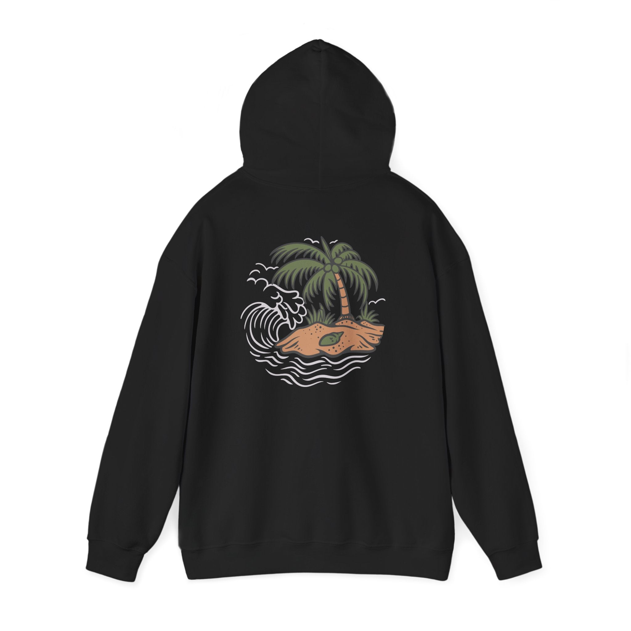 Hoodie Tropical Vibes - Sweat-shirt unisexe Heavy Blend™, tenue décontractée pour la plage, cadeau pour les voyageurs, mode estivale, vêtements style insulaire
