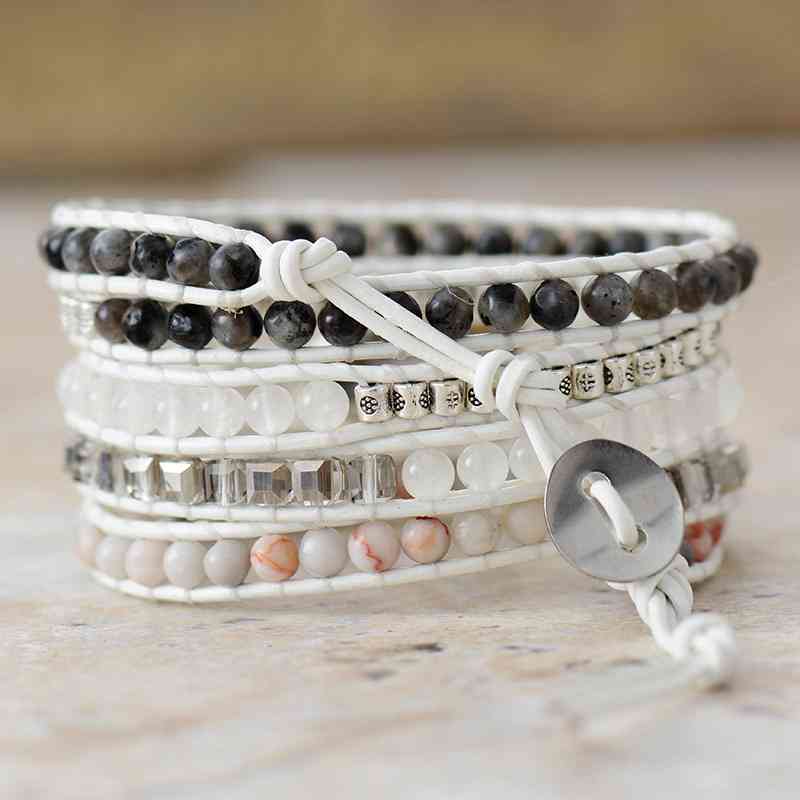 Bracelet superposé en pierres naturelles