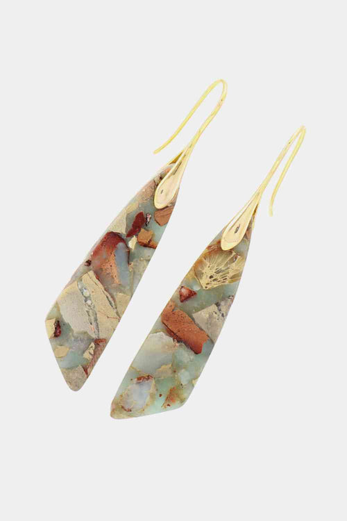 Boucles d'oreilles pendantes faites à la main en pierres naturelles