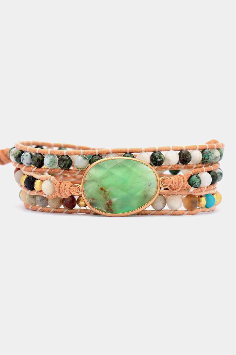 Bracelet superposé en pierres naturelles et agate