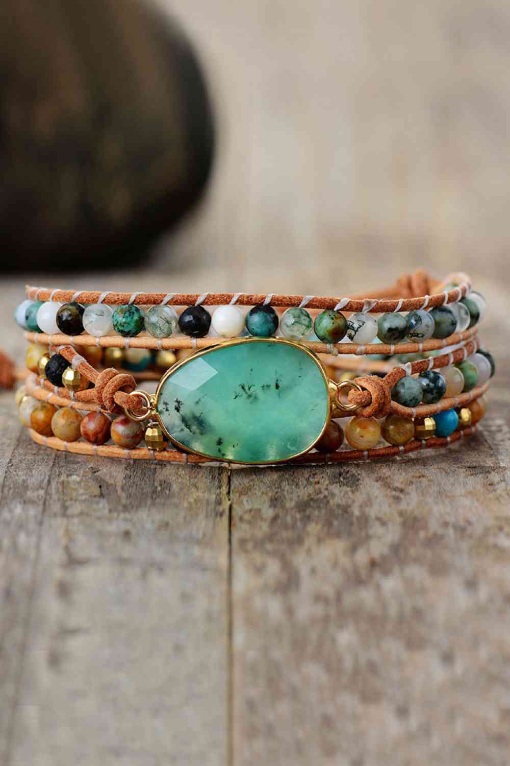 Bracelet superposé en pierres naturelles et agate
