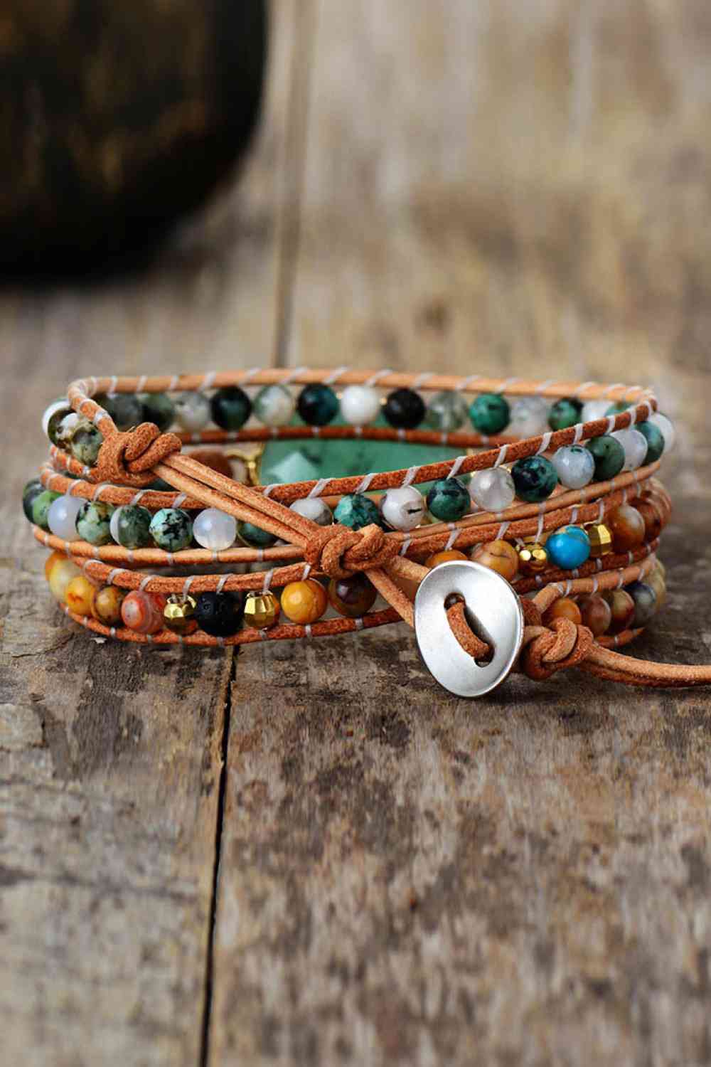 Bracelet superposé en pierres naturelles et agate